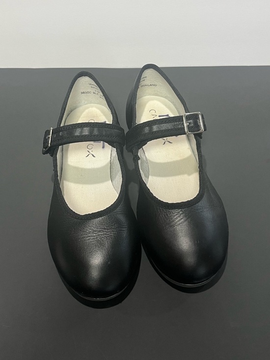 Capezio Other - Capezio Flat Black Leather Mary Jane Adjustable Little Girls Wide Tap Dance Shoe